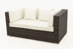 OUTFLEXX 2-Sitzer Sofa, Braun Marmoriert, Polyrattan, 152 X 85 X 70 Cm, Wasserfeste Kissenbox -Gartenladen 10 15734 2 BOX.jpg