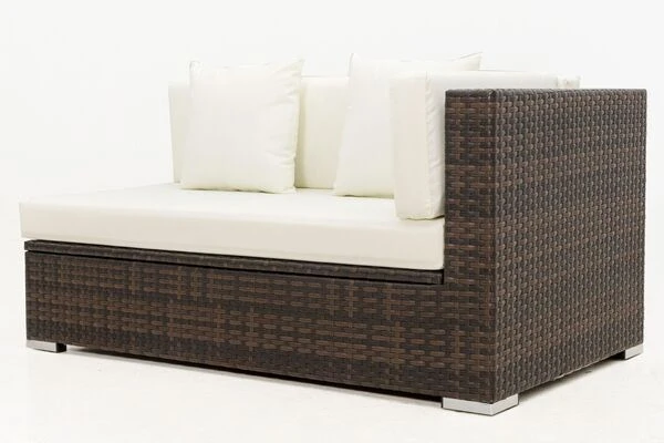 OUTFLEXX 2-Sitzer Ecksofa, Braun Marmoriert, Polyrattan, 145 X 85 X 70 Cm, Wasserfeste Kissenbox, Armlehne Li. 12 OUTFLEXX 2-Sitzer Ecksofa, Braun Marmoriert, Polyrattan, 145 X 85 X 70 Cm, Wasserfeste Kissenbox, Armlehne Li. – Bild 10
