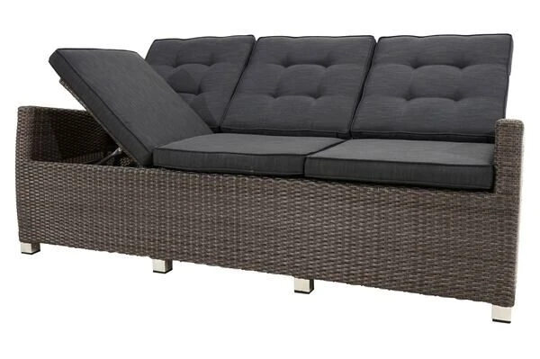 Ploß Rocking Comfort Dining / Lounge 3-Sitzer Sofa, Grau/braun-meliert, Polyrattan, 210x85x112 Cm, Verstellbar 12 Ploß Rocking Comfort Dining / Lounge 3-Sitzer Sofa, Grau/braun-meliert, Polyrattan, 210x85x112 Cm, Verstellbar – Bild 10