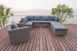 OUTFLEXX Loungemöbel-Set, Grau, Polyrattan, 8Personen, Mit Sessel, Verstellbare Sitzflächen, Wasserfeste Kissenbox -Gartenladen 10 18365 BOX.jpg