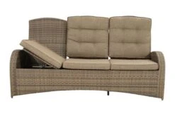 Ploß Rabida Comfort Dining / Lounge 3-Sitzer Sofa, Champagner-meliert, Polyrattan, 210x85x112 Cm, Verstellbar -Gartenladen 10 20164.jpg
