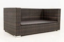 OUTFLEXX 2-Sitzer Sofa, Braun Marmoriert, Polyrattan, 152 X 85 X 70 Cm, Wasserfeste Kissenbox -Gartenladen 11 15734 2 BOX.jpg
