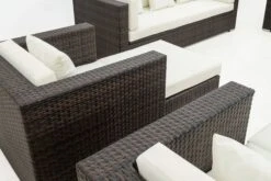 OUTFLEXX Loungemöbel-Set, Braun Marmoriert, Polyrattan, 9 Pers, Wasserfeste Kissenbox, Inkl. Beistelltisch -Gartenladen 11 16062 BOX B.jpg