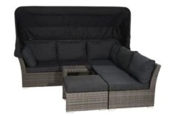 Ploß Rocking Loungeset, Grau/braun-meliert, Polyrattan, 5-6 Personen, Inkl. Sonnendach -Gartenladen 11 18220.jpg