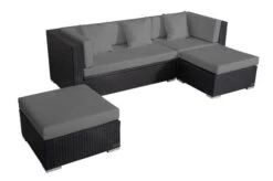 OUTFLEXX Loungemöbel-Set, Schwarz, Polyrattan, 5 Personen, Wasserfeste Kissenbox 23 OUTFLEXX Loungemöbel-Set, Schwarz, Polyrattan, 5 Personen, Wasserfeste Kissenbox -Gartenladen 11 18226 BOX A.jpg