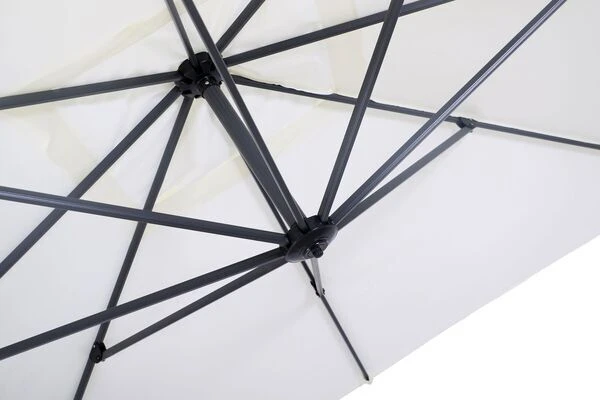 OUTFLEXX Luxus Ampelschirm, Anthrazit/creme, Edelstahl/Aluminium, 350x350cm, Inkl. Schirmständer Und Schutzhülle 13 OUTFLEXX Luxus Ampelschirm, Anthrazit/creme, Edelstahl/Aluminium, 350x350cm, Inkl. Schirmständer Und Schutzhülle – Bild 11