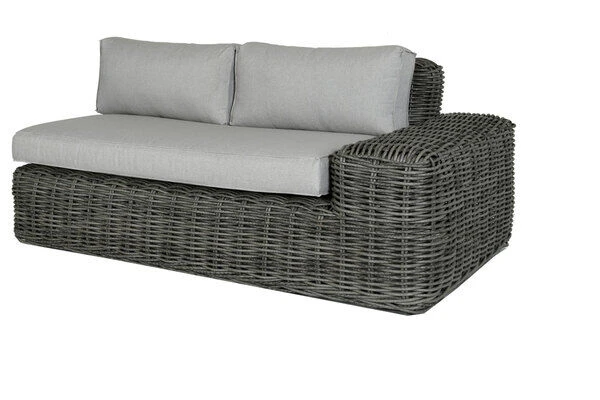 OUTFLEXX Ecklounge, Two Tone Grey, Polyrattan, 6 Personen, Inkl. Tisch/Hocker 90 X 90 Cm Und Polster In Grau 13 OUTFLEXX Ecklounge, Two Tone Grey, Polyrattan, 6 Personen, Inkl. Tisch/Hocker 90 X 90 Cm Und Polster In Grau – Bild 11