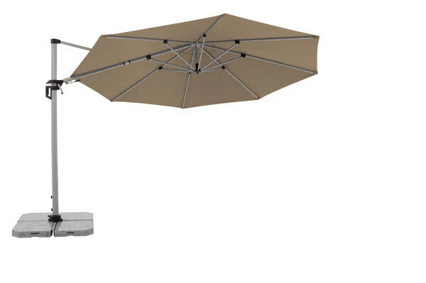 DOPPLER Active Pendelschirm, Greige, Alu/Polyester, 370cmx210 Cm, Mit Kurbel, 360°-drehbar 12 DOPPLER Active Pendelschirm, Greige, Alu/Polyester, 370cmx210 Cm, Mit Kurbel, 360°-drehbar – Bild 10