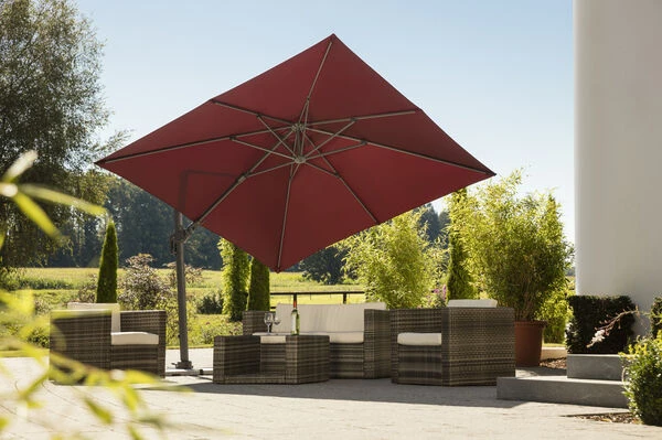 Schneider® SCHNEIDER Rhodos Twist Ampelschirm, Bordeaux, Quadratisch, 300 X 300 Cm 4 Schneider® SCHNEIDER Rhodos Twist Ampelschirm, Bordeaux, Quadratisch, 300 X 300 Cm – Bild 2