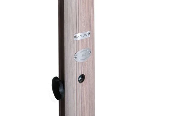 OUTFLEXX Ampelschirm, Creme, Aluminium In Holzoptik, 400x300cm, Inkl. Plattenständer 14 OUTFLEXX Ampelschirm, Creme, Aluminium In Holzoptik, 400x300cm, Inkl. Plattenständer – Bild 12