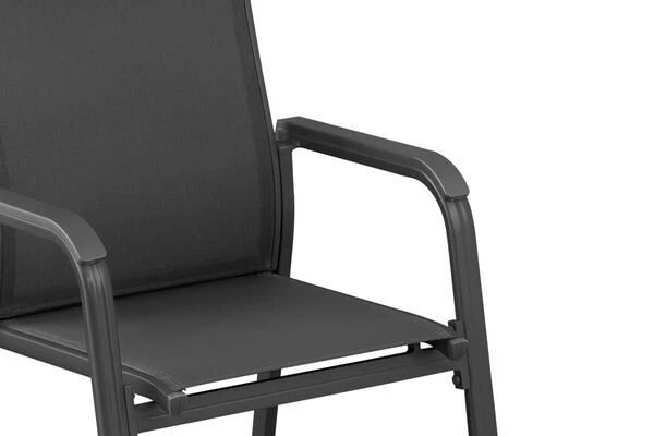 KETTLER BasicPlus Esstischgarnitur, Anthrazit, Alu/Textilene, Tisch 180/240x100cm, 6 Stapelsessel 14 KETTLER BasicPlus Esstischgarnitur, Anthrazit, Alu/Textilene, Tisch 180/240x100cm, 6 Stapelsessel – Bild 12