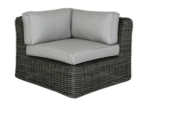 OUTFLEXX Ecklounge, Two Tone Grey, Polyrattan, 6 Personen, Inkl. Tisch/Hocker 90 X 90 Cm Und Polster In Grau 14 OUTFLEXX Ecklounge, Two Tone Grey, Polyrattan, 6 Personen, Inkl. Tisch/Hocker 90 X 90 Cm Und Polster In Grau – Bild 12