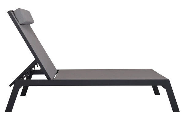 VILLANA Gartenliege, Anthrazit/grau, Aluminium/Textil, 198 X 60 X 32 Cm, Verstellbar 8 VILLANA Gartenliege, Anthrazit/grau, Aluminium/Textil, 198 X 60 X 32 Cm, Verstellbar – Bild 6