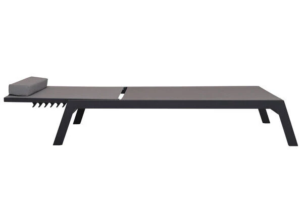 VILLANA Gartenliege, Anthrazit/grau, Aluminium/Textil, 198 X 60 X 32 Cm, Verstellbar 9 VILLANA Gartenliege, Anthrazit/grau, Aluminium/Textil, 198 X 60 X 32 Cm, Verstellbar – Bild 7