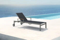Ausgewählte Produkte 9 OUTFLEXX Rollliege, Schwarz, Edelstahl/Textilene, Mit Gasfeder, 195,5x74x35cm