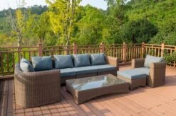 OUTFLEXX Loungegarnitur, Hellbraun, Polyrattan, 8tlg, 7 Personen, Inkl. Polster Und Kissen -Gartenladen 13 20918.jpg