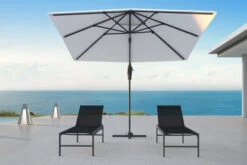 OUTFLEXX Ampelschirm, Creme, Pulverbesch. Aluminium, 300x300 Cm, Inkl. Plattenständer, Twist-Funktion -Gartenladen 16108 3 CGI.jpg