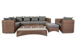 OUTFLEXX Loungegarnitur, Hellbraun, Polyrattan, 8tlg, 7 Personen, Inkl. Polster Und Kissen -Gartenladen 16 20918.jpg