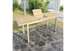 OUTFLEXX Ausziehtisch, Edelstahl/recyceltes FSC®-Teak, 200/260x100cm, Rustikal Gebürstet -Gartenladen 18318 3.jpg