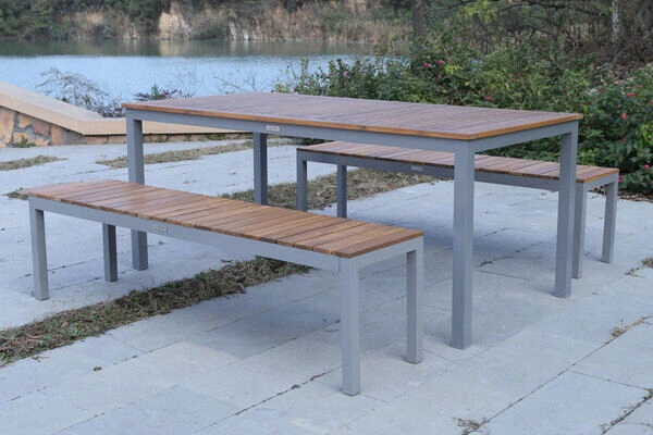 VILLANA Esstischgarnitur, Alu Pulverbeschichtet / FSC Akazienholz, 6 Personen, 180 X 90 Cm 8 VILLANA Esstischgarnitur, Alu Pulverbeschichtet / FSC Akazienholz, 6 Personen, 180 X 90 Cm – Bild 6