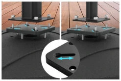 OUTFLEXX Adapterplatte Für Schirmständer Und Bodenanker, Anthrazit, Alu, 16x16x1,5cm, Lochabstand 64-113mm -Gartenladen 18885 01.jpg