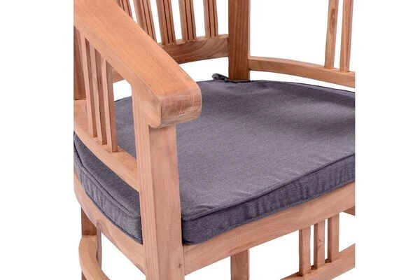 OUTFLEXX Esstischgarnitur, Edelstahl/recyceltes FSC-Teak, 200/260x100 Cm, 6 Armlehnensessel, Inkl. Polster 20 OUTFLEXX Esstischgarnitur, Edelstahl/recyceltes FSC-Teak, 200/260x100 Cm, 6 Armlehnensessel, Inkl. Polster – Bild 18