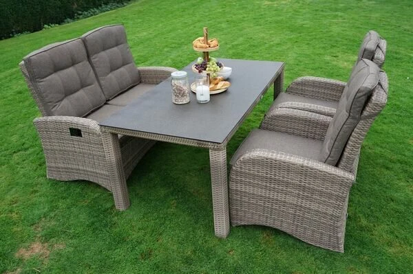 Ploß Rabida Comfort Dining / Lounge 2-Sitzer Sofa, Champagner-meliert, Polyrattan, 148x85x112 Cm, Verstellbar 20 Ploß Rabida Comfort Dining / Lounge 2-Sitzer Sofa, Champagner-meliert, Polyrattan, 148x85x112 Cm, Verstellbar – Bild 18