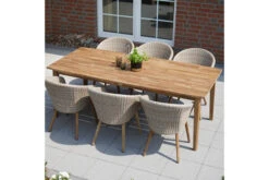 Ploß Dining-Tisch Borneo, Akazienholz Gebürstet, Natur, 220x100 Cm