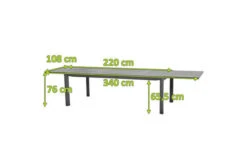 SIENA GARDEN Kingston Ausziehtisch, Matt Graphit, Aluminium/Keramik, 220/340x108x76 Cm -Gartenladen 19595 5.jpg