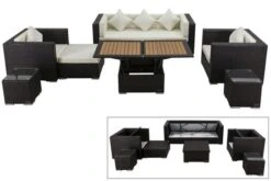 OUTFLEXX Loungemöbel-Set, Braun, Polyrattan, Für 6 Personen, Inkl. Loungetisch, Wasserfeste Kissenbox -Gartenladen 1 1303 BOX D.jpg