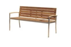 OUTFLEXX Gartenbank, FSC-Teakholz/Edelstahl, 3-Sitzer, 160x55x80cm -Gartenladen 1 13536.jpg