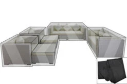 OUTFLEXX Premium Abdeckhauben Set Für Lounge TheBox-A/-D: 1599/ 1716/ 7173/ 16062, Schwarz, Wasserbeständig