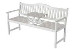 VILLANA Gartenbank, Weiß, Akazienholz, 152 X 59 X 86 Cm, 2-3 Personen, Klapptisch-Funktion -Gartenladen 1 13851.jpg
