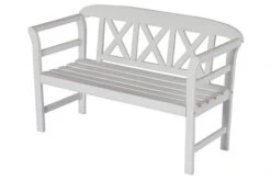 VILLANA Gartenbank, Weiß, Akazienholz, 128 X 54 X 81 Cm, 2 Personen -Gartenladen 1 13853.jpg