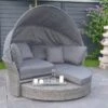 OUTFLEXX Sonneninsel, Grau, Polyrattan, Halbrund, 193 X 104 X 74 Cm, Hocker Drehbar, Dach Klappbar 1 OUTFLEXX Sonneninsel, Grau, Polyrattan, Halbrund, 193 X 104 X 74 Cm, Hocker Drehbar, Dach Klappbar -Gartenladen 1 16110.jpg
