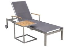 OUTFLEXX Sonnenliegen-Set, Taupe, Edelstahl/FSC-Teak, 195,5x74x35cm, Mit Armlehnen, Inkl. Beistelltisch 45x45cm -Gartenladen 1 16547.jpg