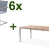 OUTFLEXX Esstischgarnitur, Edelstahl / FSC-Teak, Tisch 180 X 90 Cm, 6 Freischwinger Padded, Silber -Gartenladen 1 17286.jpg