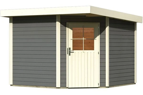 KARIBU Gartenhaus Neuruppin 3, Fichtenholz 28 Mm, Flachdach 3 KARIBU Gartenhaus Neuruppin 3, Fichtenholz 28 Mm, Flachdach