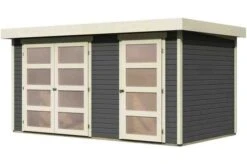 KARIBU Gartenhaus Mühlentrup, Fichtenholz 19 Mm, Flachdach