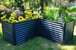 OUTFLEXX Eck-Hochbeet, Anthrazit, Zincalume, 210x210x90x84cm