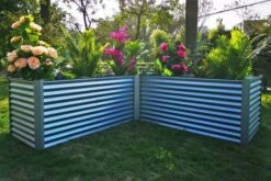 OUTFLEXX Eck-Hochbeet, Silber, Zincalume, 270x270x90x84cm