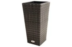 Ausgewählte Produkte 7 Ploß Rocking Pflanzgefäß, Grau/braun-meliert, Polyrattan, Konisch, 28x28x60 Cm, Kunststoffeinsatz