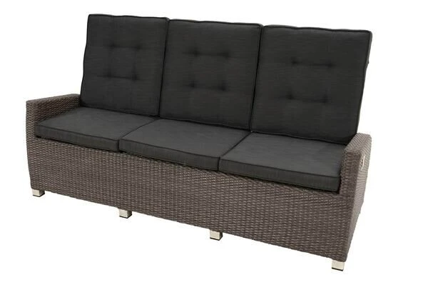 Ploß Rocking Comfort Dining / Lounge 3-Sitzer Sofa, Grau/braun-meliert, Polyrattan, 210x85x112 Cm, Verstellbar 3 Ploß Rocking Comfort Dining / Lounge 3-Sitzer Sofa, Grau/braun-meliert, Polyrattan, 210x85x112 Cm, Verstellbar