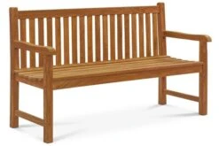 Ausgewählte Produkte 13 OUTFLEXX Ontario 3-Sitzer Gartenbank, Natur, Teakholz, 150x62x92cm, Fein Geschliffen