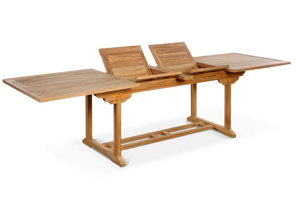 OUTFLEXX Ontario Ausziehtisch, Natur, Teakholz, 195/295x90cm, Fein Geschliffen 8 OUTFLEXX Ontario Ausziehtisch, Natur, Teakholz, 195/295x90cm, Fein Geschliffen – Bild 6