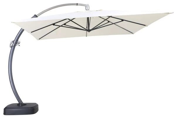 OUTFLEXX Luxus Ampelschirm, Anthrazit/creme, Edelstahl/Aluminium, 350x350cm, Inkl. Schirmständer Und Schutzhülle 3 OUTFLEXX Luxus Ampelschirm, Anthrazit/creme, Edelstahl/Aluminium, 350x350cm, Inkl. Schirmständer Und Schutzhülle