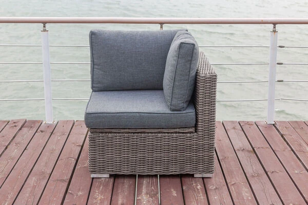 OUTFLEXX Eckelement Links, Grau, Polyrattan, 82 X 82 X 70 Cm, Verstellbare Sitzfläche, Wasserfeste Kissenbox 4 OUTFLEXX Eckelement Links, Grau, Polyrattan, 82 X 82 X 70 Cm, Verstellbare Sitzfläche, Wasserfeste Kissenbox – Bild 2