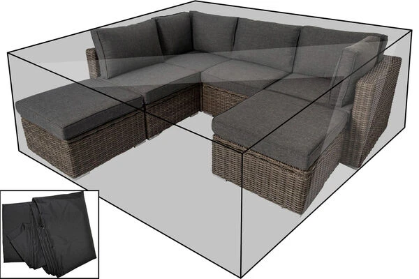 OUTFLEXX Premium Abdeckhaube, Für Lounge, Z.B. 18364-BOX, Schwarz, 239x157x68 Cm, Wasserbeständig 3 OUTFLEXX Premium Abdeckhaube, Für Lounge, Z.B. 18364-BOX, Schwarz, 239x157x68 Cm, Wasserbeständig