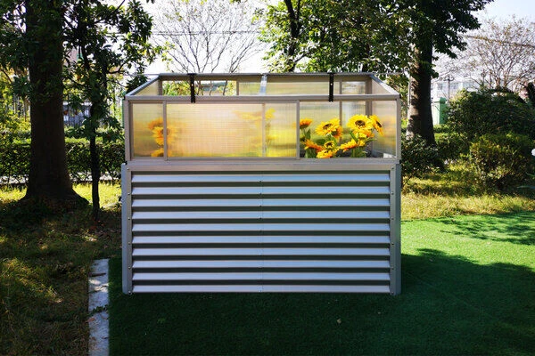 OUTFLEXX Set Hochbeet Und Aufsatz (mit Schiebetüren), Silber, Zincalume/Alu/Polycarbonat, 180 Cm, Pulverbeschichtet 2 OUTFLEXX Set Hochbeet Und Aufsatz (mit Schiebetüren), Silber, Zincalume/Alu/Polycarbonat, 180 Cm, Pulverbeschichtet