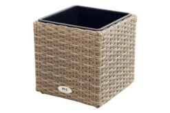 Ausgewählte Produkte 15 Ploß Rabida Pflanzgefäß, Champagner-meliert, Polyrattan, Kubisch, 28x28x28 Cm, Kunststoffeinsatz